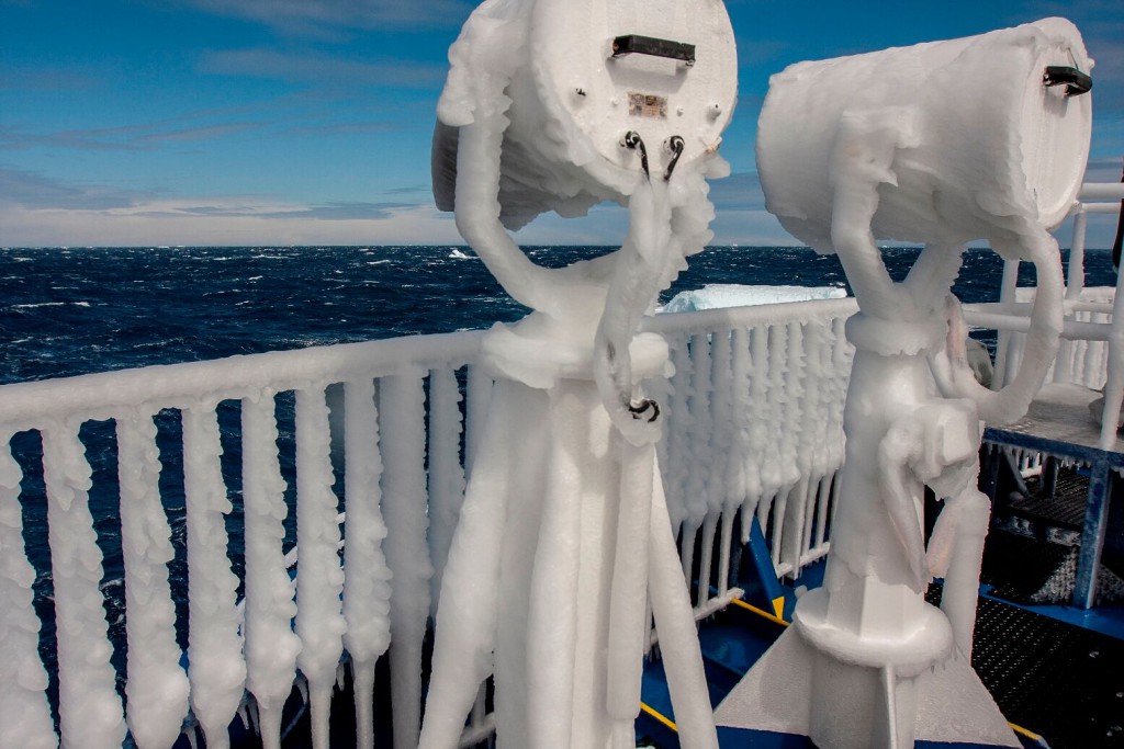 Viewing on deck. Best to wrap up warm