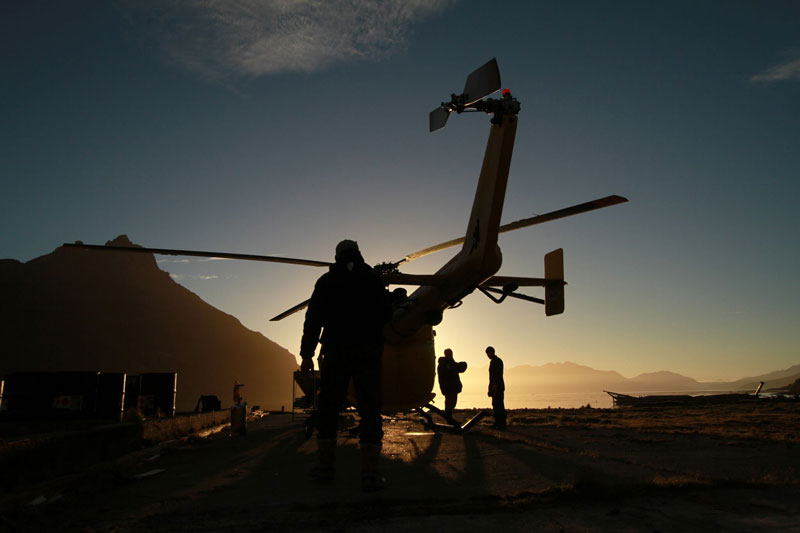 Helicopters, the main weapon in the war against rats on South Georgia Island